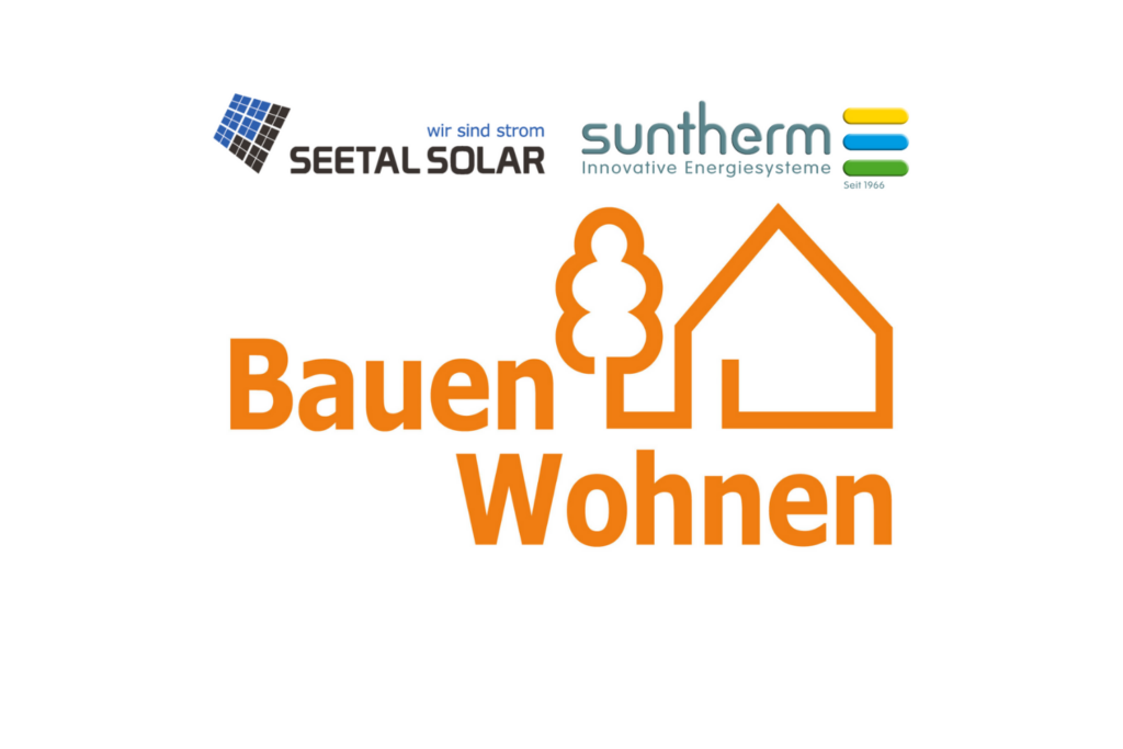 Logo Bauen und Wohnen zusammen mit SeetalSolar und Suntherm